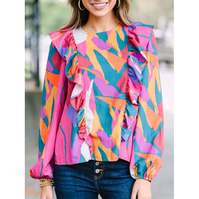 Pink Abstract Blouse