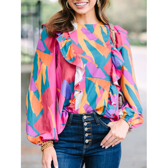 Pink Abstract Blouse