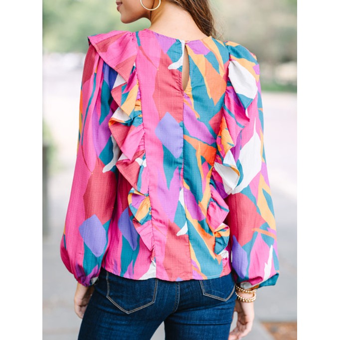 Pink Abstract Blouse