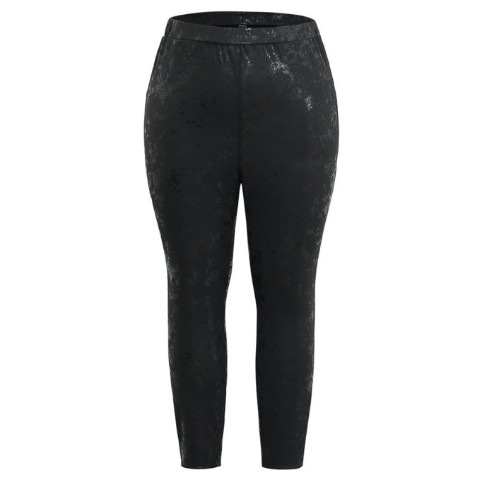 Plus size skinny leather pants for women