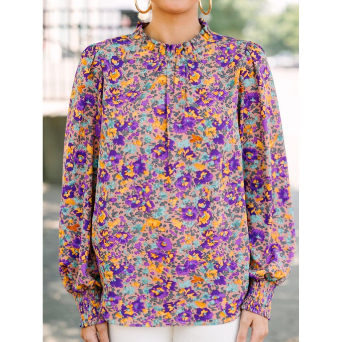 Purple Floral Blouse