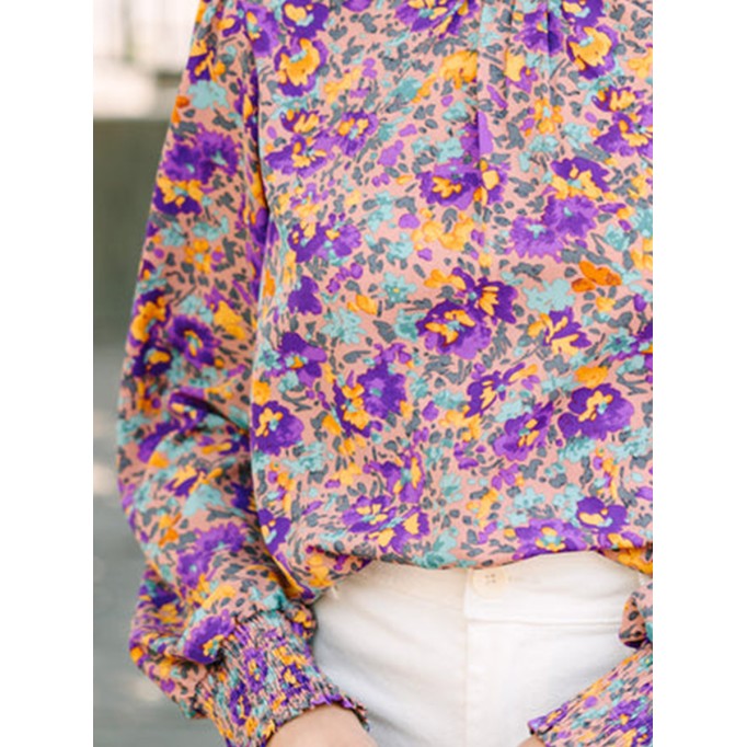 Purple Floral Blouse