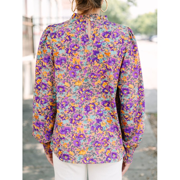 Purple Floral Blouse
