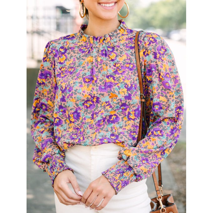 Purple Floral Blouse