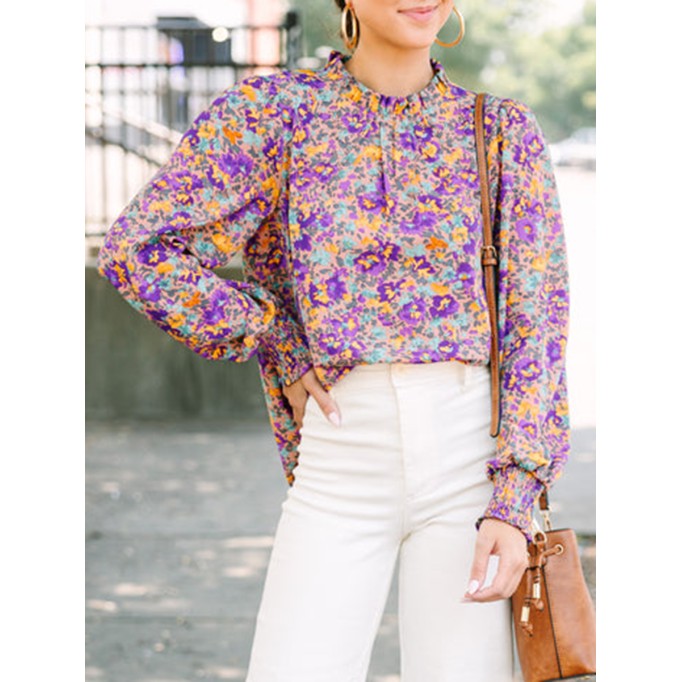 Purple Floral Blouse