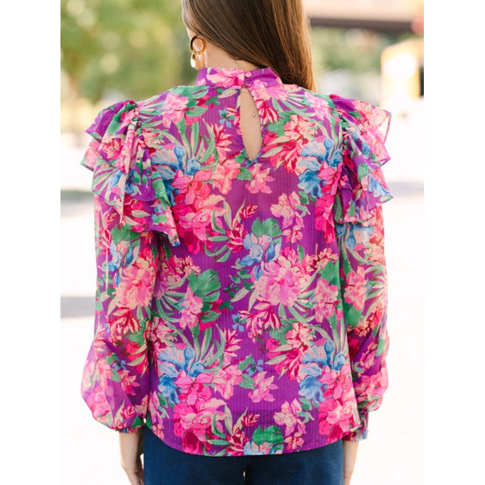 Purple Floral Blouse
