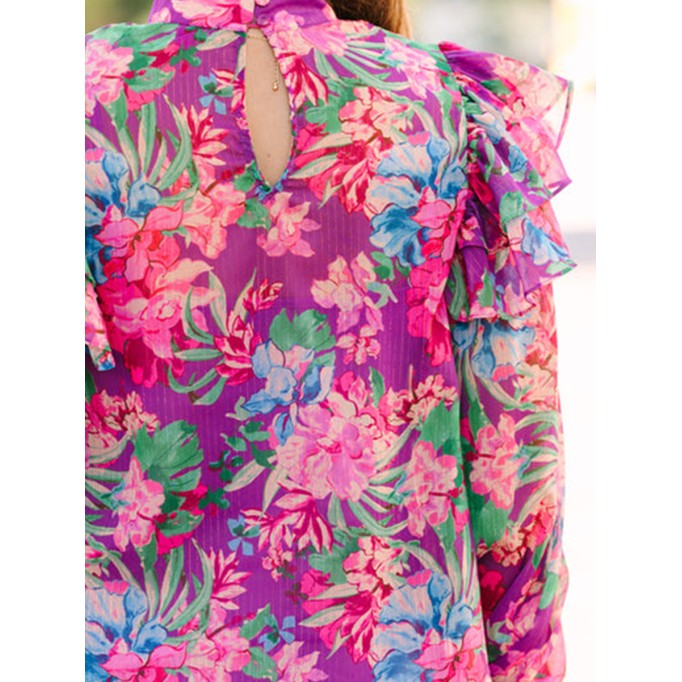 Purple Floral Blouse