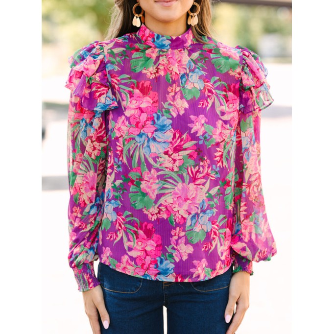 Purple Floral Blouse