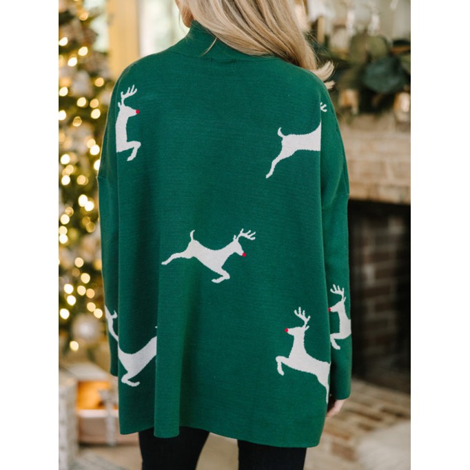 Emerald Green Reindeer Sweater