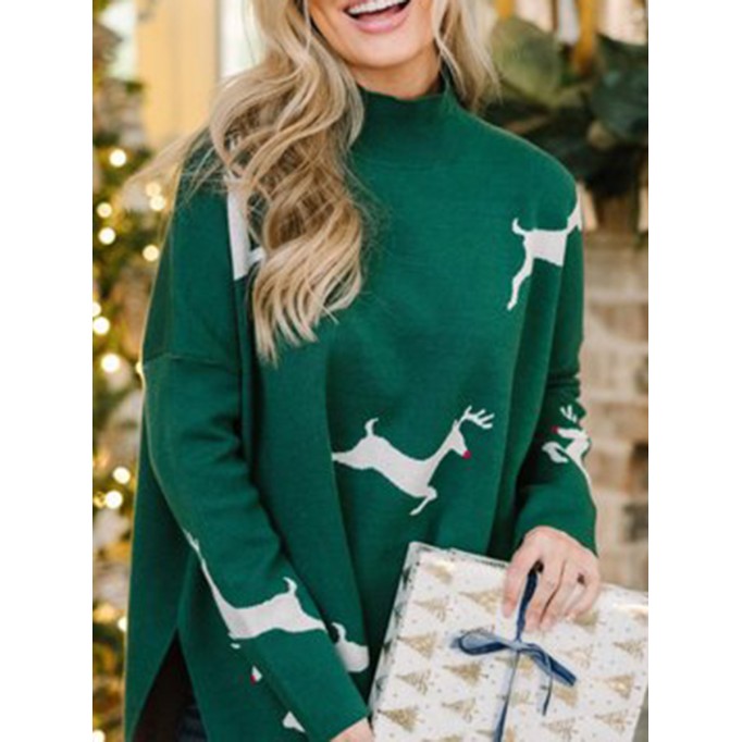 Emerald Green Reindeer Sweater