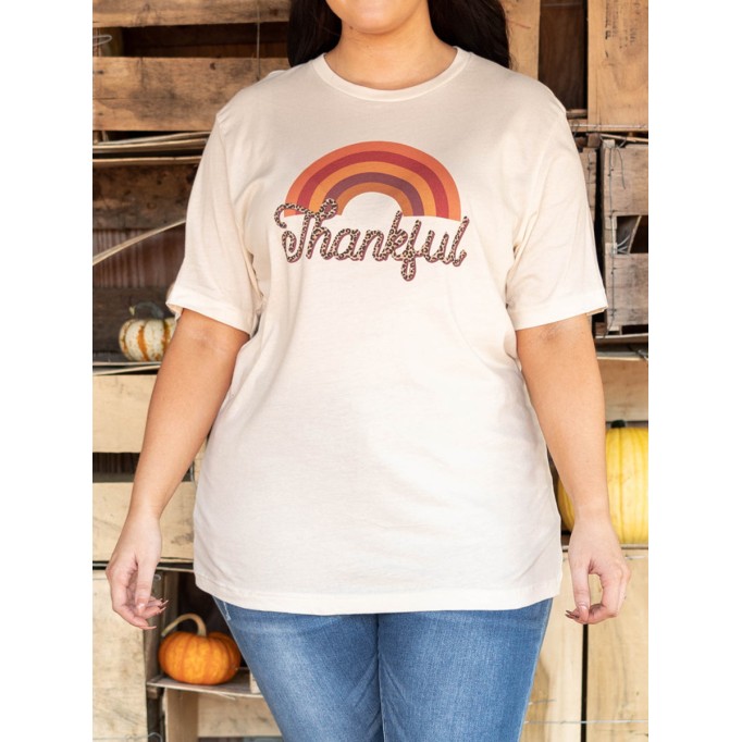 Rainbow Leopard Letter T-shirt