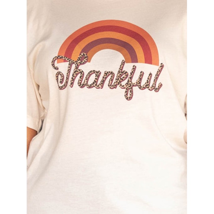 Rainbow Leopard Letter T-shirt