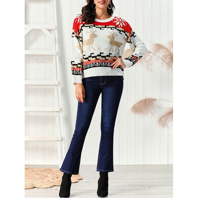 Reindeer Round Neck Sweater