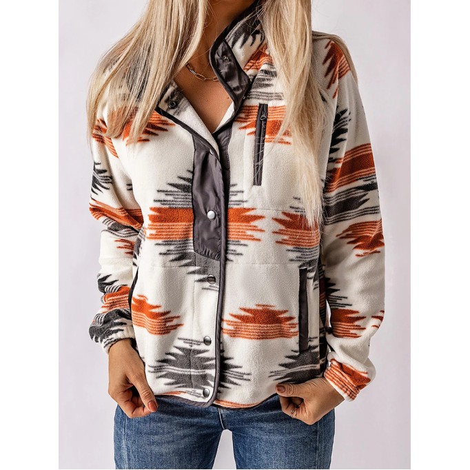 Retro printed western long sleeve jacket