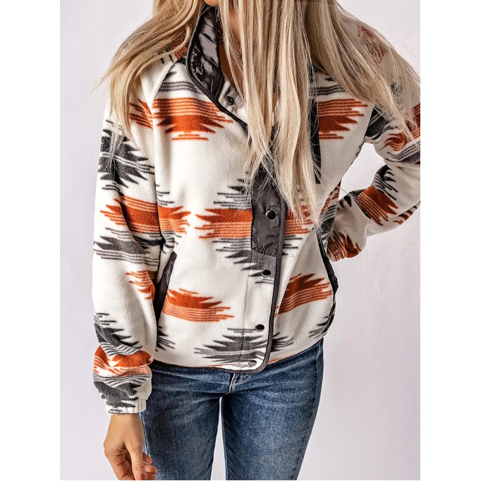 Retro printed western long sleeve jacket