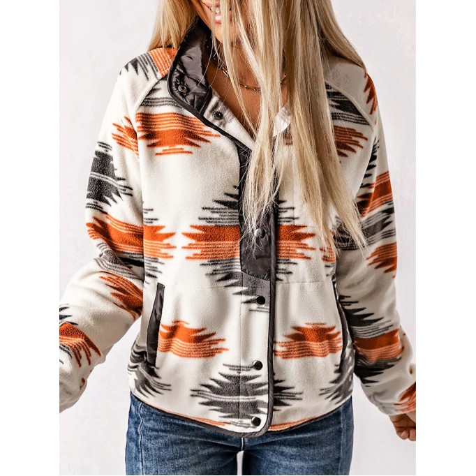 Retro printed western long sleeve jacket