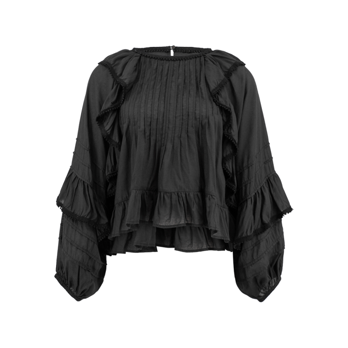 Round neck Long sleeved blouses