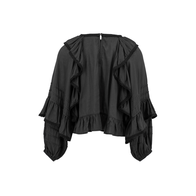 Round neck Long sleeved blouses