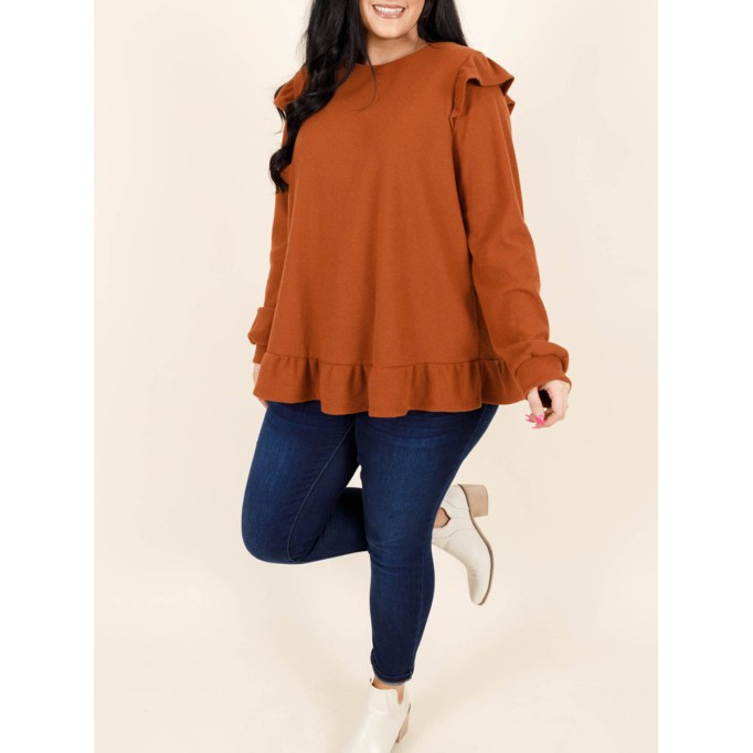 Ruffled Loose Sweater