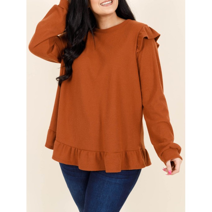 Ruffled Loose Sweater
