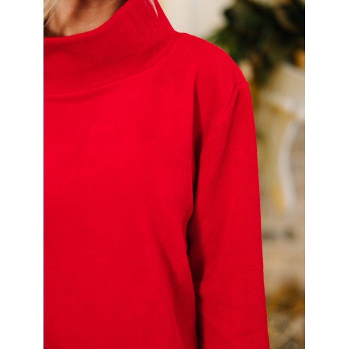 Red Mock Neck Sweater