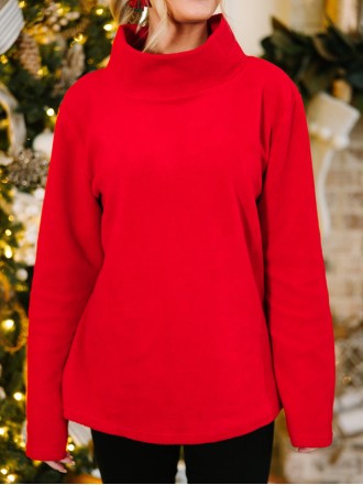 Red Mock Neck Sweater