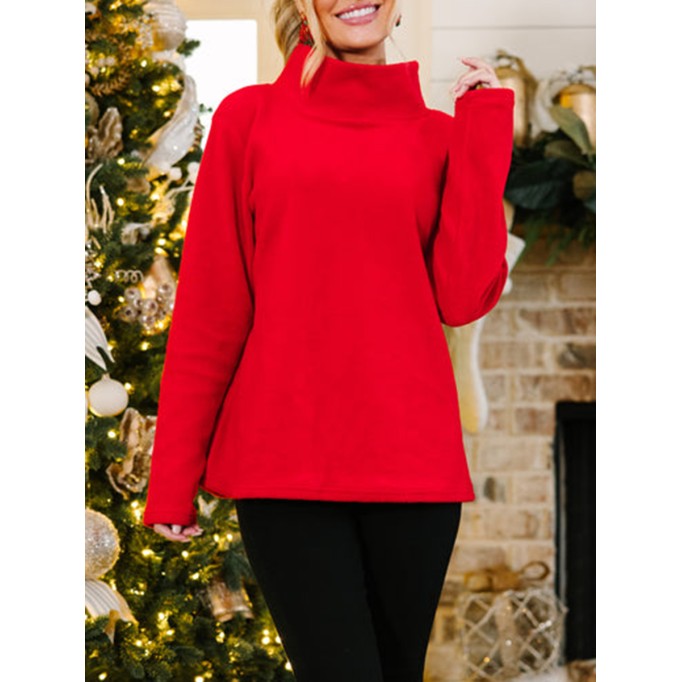 Red Mock Neck Sweater