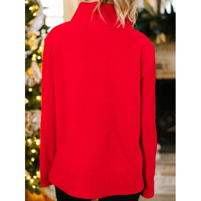 Red Mock Neck Sweater