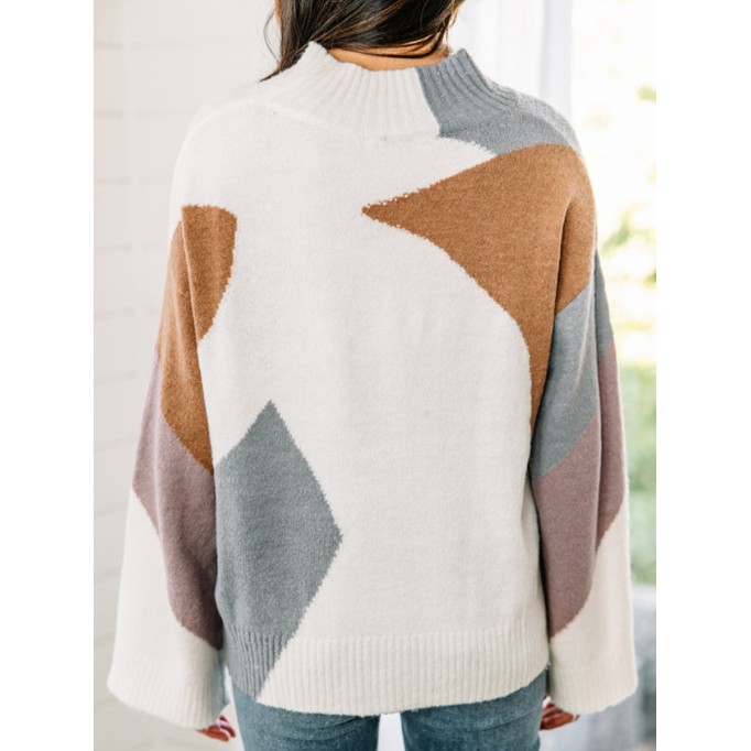 Blue Colorblock Sweater