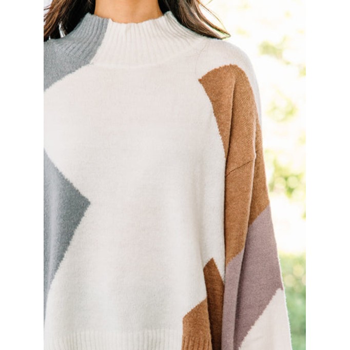 Blue Colorblock Sweater