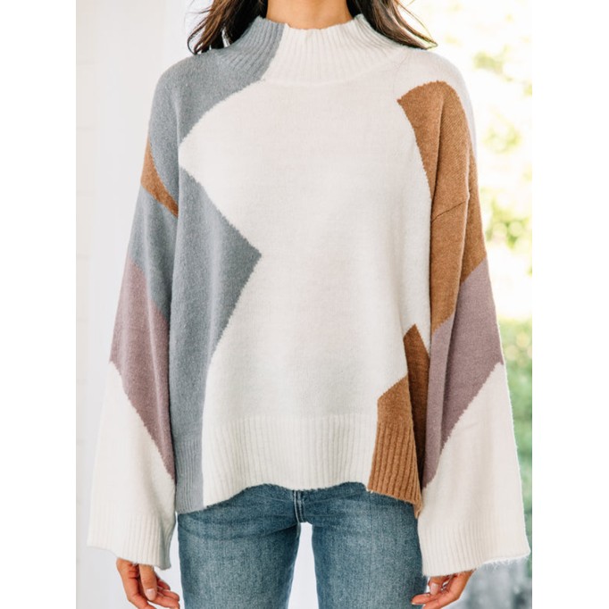 Blue Colorblock Sweater