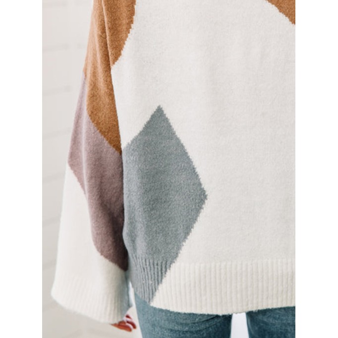 Blue Colorblock Sweater