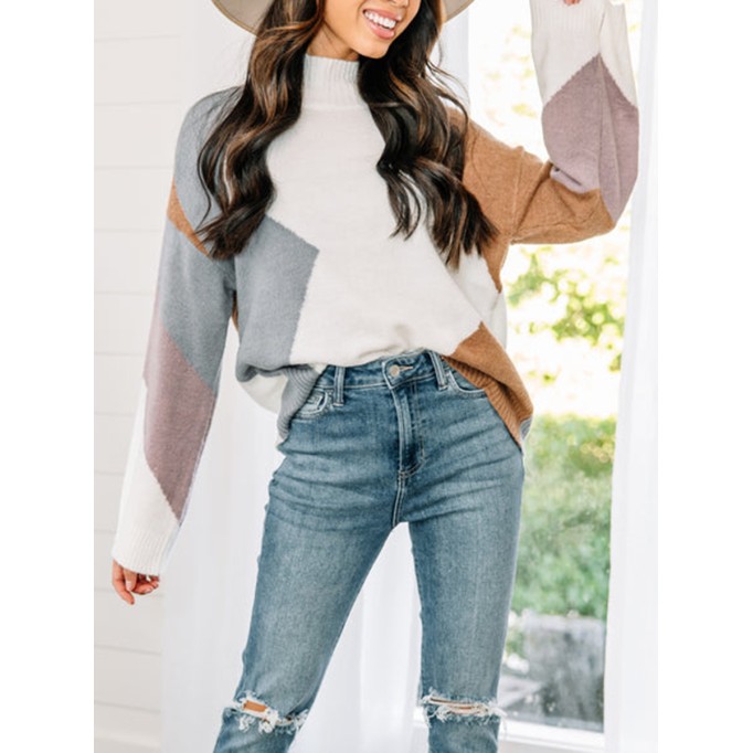 Blue Colorblock Sweater