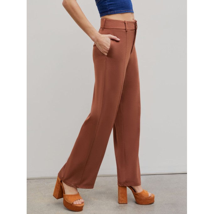 Solid Wide Leg Trousers