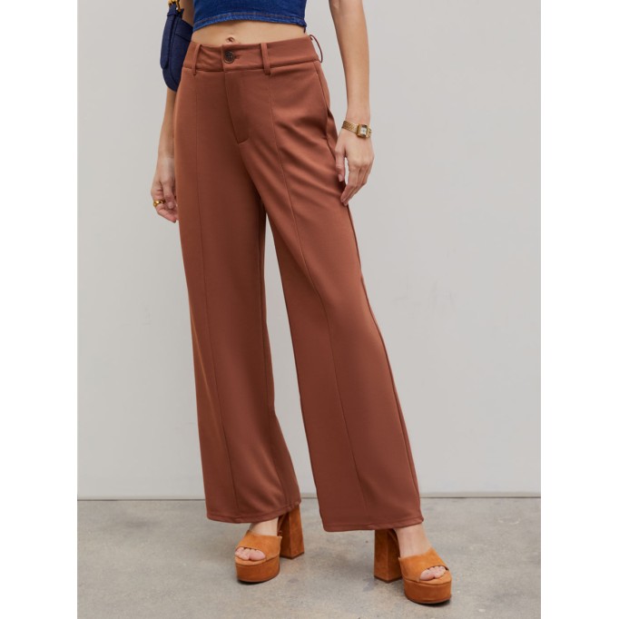 Solid Wide Leg Trousers