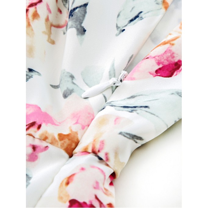 Strap floral casual jumpsuit