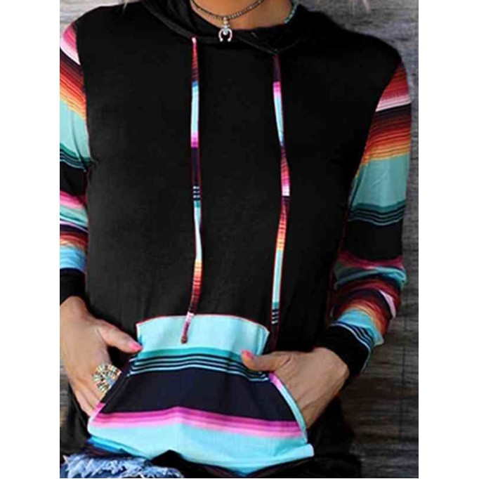 Striped Long Sleeve Hoodie