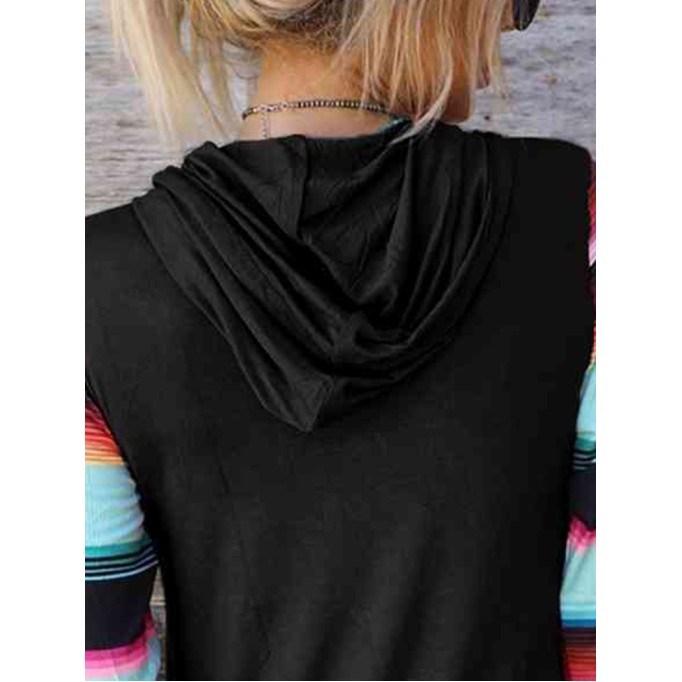 Striped Long Sleeve Hoodie
