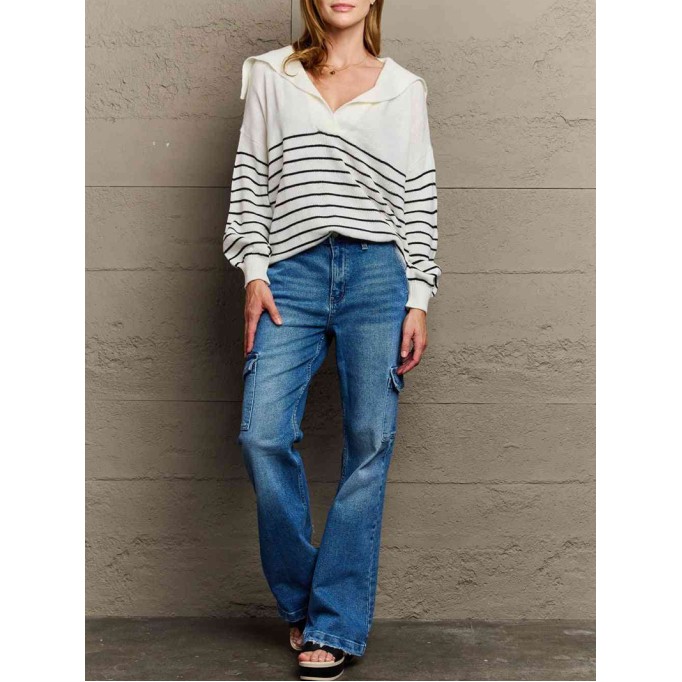 Striped Oversized Knit Top
