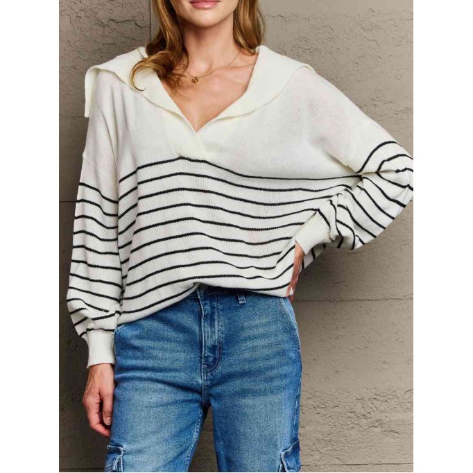 Striped Oversized Knit Top