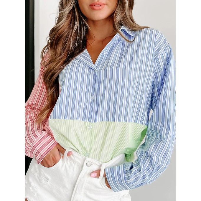 Striped patchwork shirt