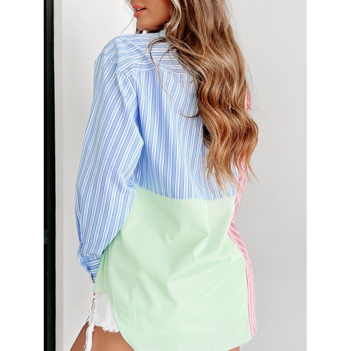 Striped patchwork shirt