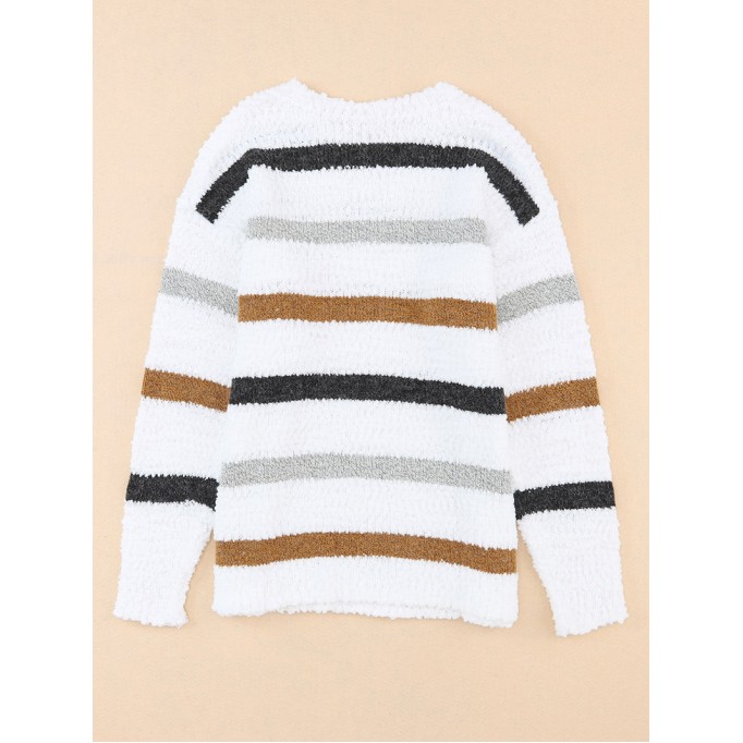 Striped Popcorn Knit Sweater