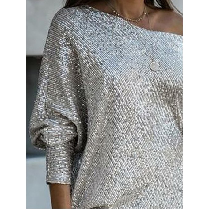 Stylish sequined asymmetrical dress