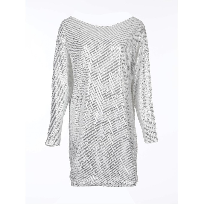 Stylish sequined asymmetrical dress