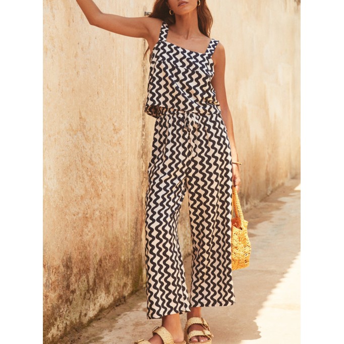 Summer women's vacation halter top + Pants 2-piece set