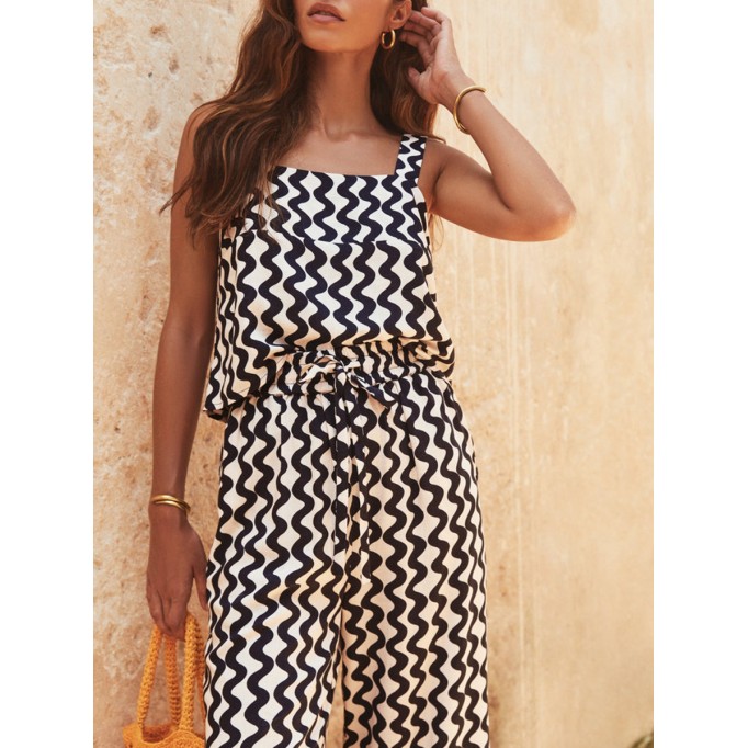 Summer women's vacation halter top + Pants 2-piece set