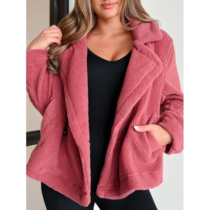 Lapel Long sleeve fleece jacket