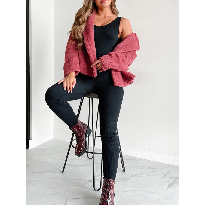 Lapel Long sleeve fleece jacket