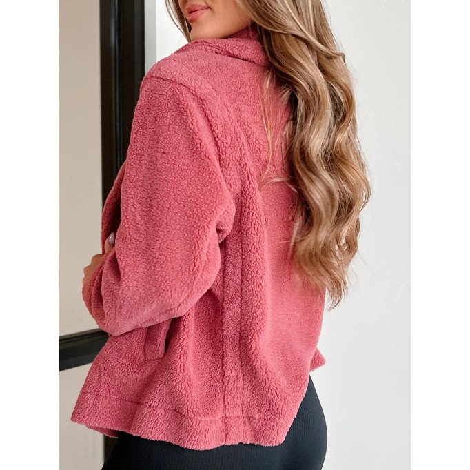 Lapel Long sleeve fleece jacket